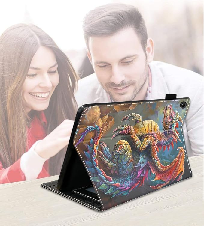 Case for Amazon Fire HD 10 Tablet (9th/7th Generation 2019/2017 Release) Slim PU Leather Cover with Card Slot &amp Auto Wake/Sleep for Fire 10.1 Tablet African American Girl