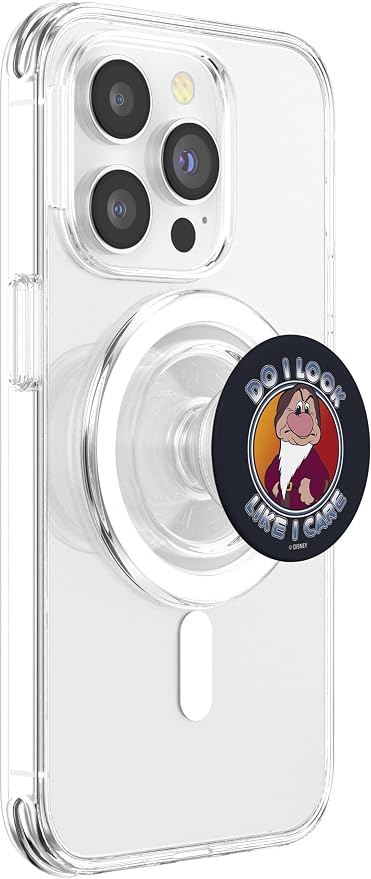 Disney Snow White Dwarf Grumpy Do I Look Like I Care PopSockets Adhesive PopGrip