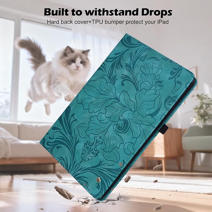 ALILANG Case for Samsung Galaxy Tab A7 10.4-Inch 2022/2020 (SM-T500/ T503/ T505/ T507/T509) Multi-Angle Viewing Protective Tablet Cover with Folding Stand &amp Pencil Holder -Blue