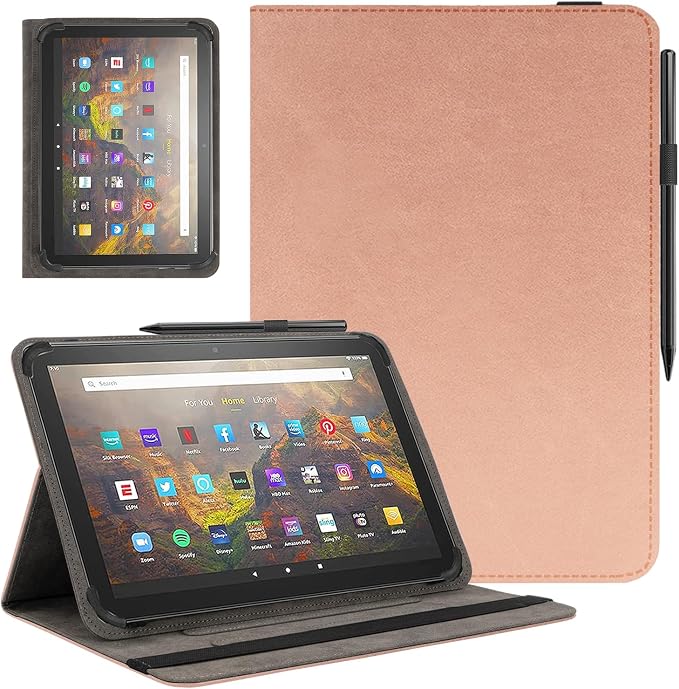 Universal 11 12 Inch Android Tablet CaseMulti-Angle Viewing Stand Stylus Holder Cover for 11-12 Touchscreen TabletBlack