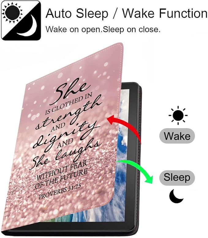 Case for iPad (A16) 11th Generation 11 Inch 2025 iPad 10th Generation 10.9 Inch 2022 Slim PU Leather Folio Smart Cover with Stand &amp Auto Wake/Sleep Bible Verse Psalm 46:10