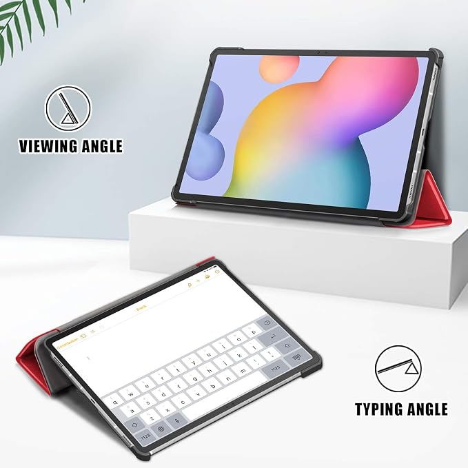 Case for Samsung Galaxy Tab S8 Plus 12.4 2022/S7 FE 2021/S7 Plus 2020 (SM-X800/X806/T730/T733/T736/T738/T970/T975/T976) Lightweight Tri-Fold Stand Thin Cover Auto Wake/Sleep Almond Blossom