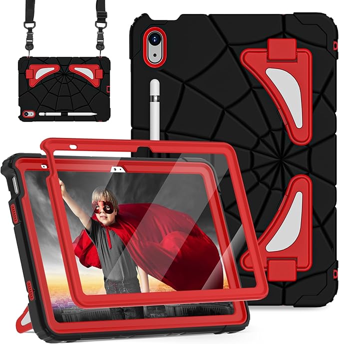 Nitupai Case for iPad 10.2 Case iPad 9th / 8th / 7th Generation Gen Case Heavy Duty Shockproof Rugged Protective Cover 10.2 Inch with Stand Black+Black