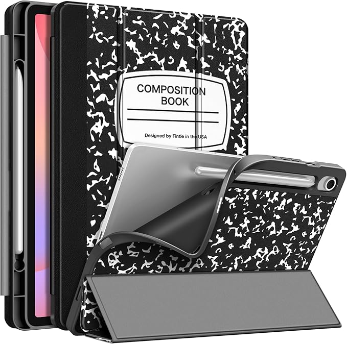Fintie Slim TPU Case for Samsung Galaxy Tab S10 Lite/S10 FE/S9 FE 5G 10.9 | Tri-Fold Viewing Stand Full Protection S Pen Holder Auto Sleep Wake Black