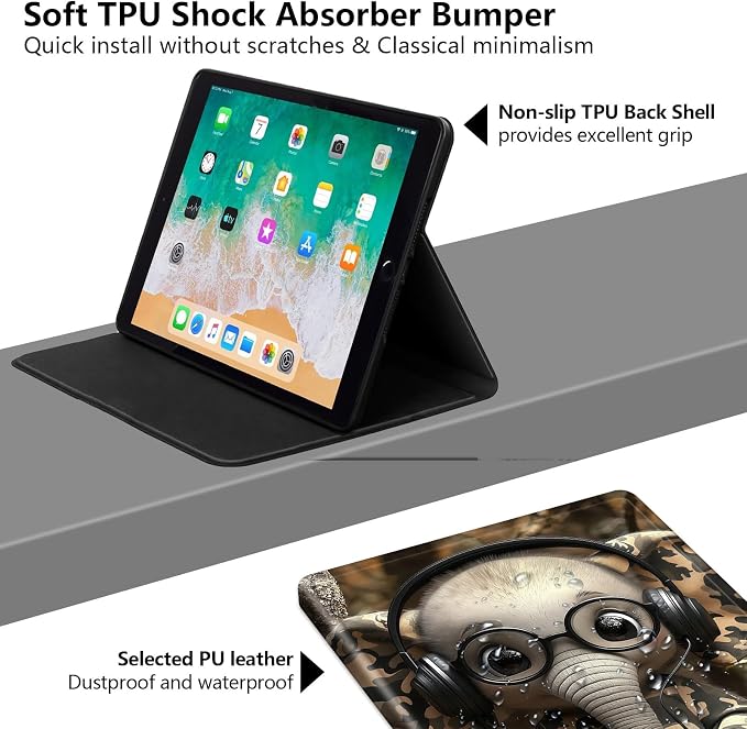 for iPad Air 13 Inch Case (M3/M2-2025/2024 Release) Slim iPad 13 Protective Case with Stand Hard Back Shell for iPad Air 13 Auto Wake/Sleep 1776 American Flag with Bullets