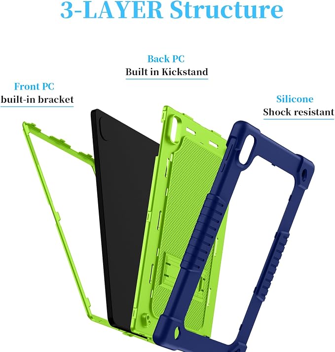 for Onn. 12.1 Tablet Pro 2024 Model Tablet Case with 2 Pcs Screen ProtectorHeavy Duty Shockproof Stand Shoulder Strap Case for Walmart Onn 12.1 2024 Model:100146663 (Black/Blue)