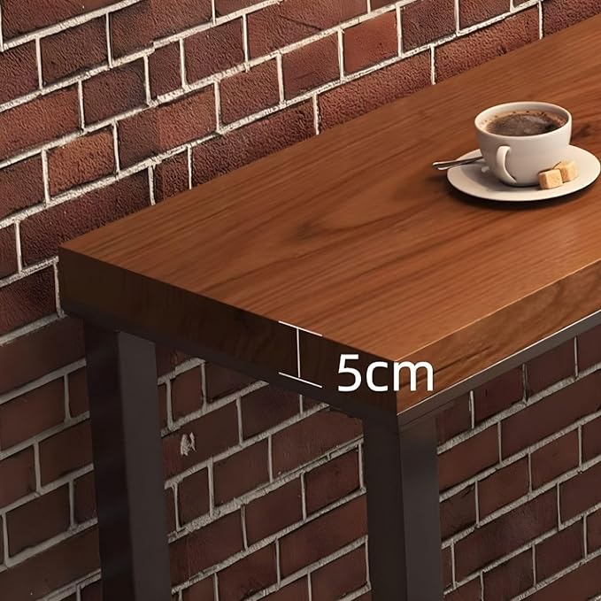 RUNNUP Farmhouse Bar Table Solid Wood Rectangle Bar Height Table for Kitchen Coffee Shop Window Small Space -Table Only(63" L x 15.7" W x 41.3" H)