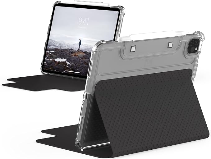 [U] by UAG Designed for iPad Air 10.9 inch Case (5th Gen 2022) Black Lucent Lightweight Ultra-Slim Shockproof Smart Folio Protective Cover with Auto/Sleep Wake &amp Pencil Holder