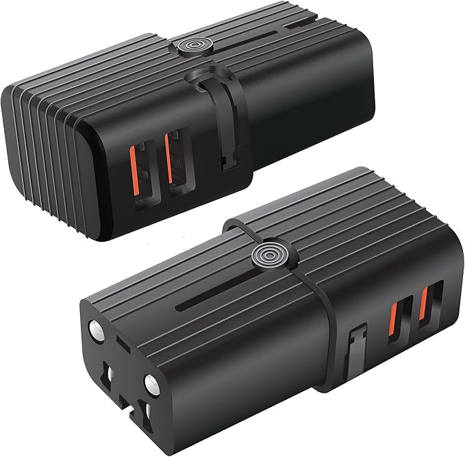 Dual Universal USB Adapter Works for Micromax Canvas Selfie 4 for Worldwide Power and Travel Between US/EU/CN/AUS/NZ/UK