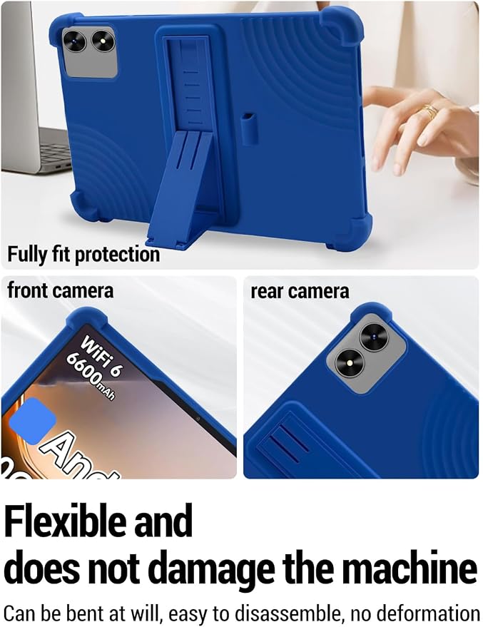 for SHARECLOUD P10_T (10.1 inch) Android 16 Tablet Protective case Shockproof Lightweight Silicone Protective case with Stand Child-Friendly Protection capacitive Stylus Included Black