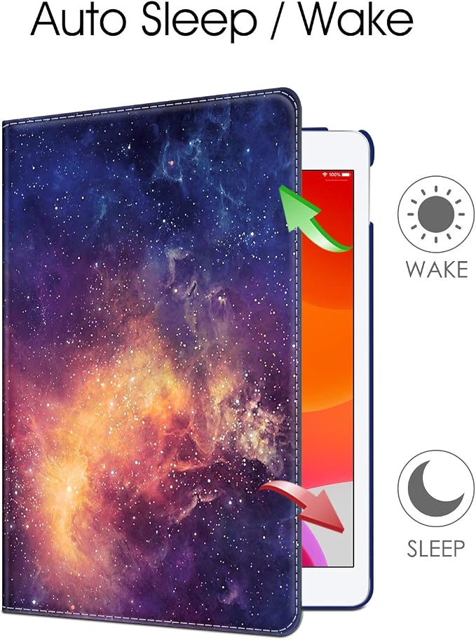 Fintie 360° Rotating Case for iPad 9th / 8th / 7th Generation 10.2 Inch | Swivel Stand Portrait &amp Landscape Viewing Shockproof Cover with Pencil Holder Auto Wake/Sleep Aqua Wave