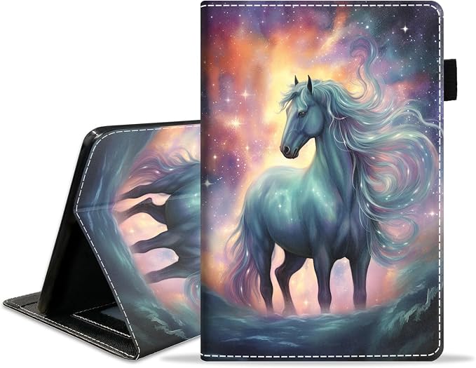 Case for Amazon Kindle Fire HD 10 Tablet (10.1 inch 9th/7th Generation 2019/2017 Release) Slim PU Leather Stand Folio Cover with Auto Wake Sleep Abstract Paint Butterfly