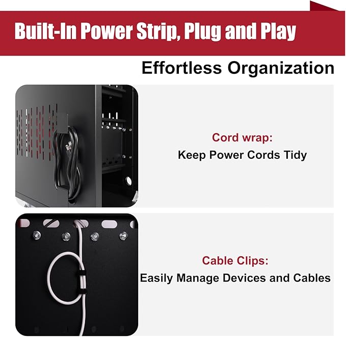 16 Device Mobile Charging Station for Laptops/Tablets/iPads/Chromebooks,16 Bay Lockable Charging Cabinet with Power Strip for Classroom,School Charging Carts with Casters