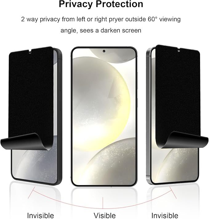 2 Pack for Samusng Galaxy S24 Plus Matte Privacy Screen Protector [Support Fingerprint Unlock] Case Friendly Anti Glare 2 Way Anti Spy for S24 Plus