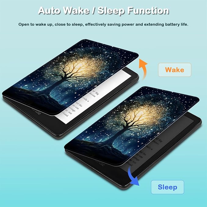 for 6 Kindle 2024 and 2022 (11th Generation) Case Slim Lightweight Smart Cover Case with Auto-Wake/Sleep for Kindle 2024Beach Starfish