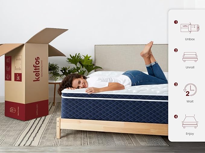 King Size Mattress 14 Inch, Medium Firm Targeted for Side & Back Sleepers, 4 Layer Gel Memory Foam Hybrid Mattress| Cooling Top for Pain Relief & Deep Sleep, Bed in a Box, 100 Night Trial