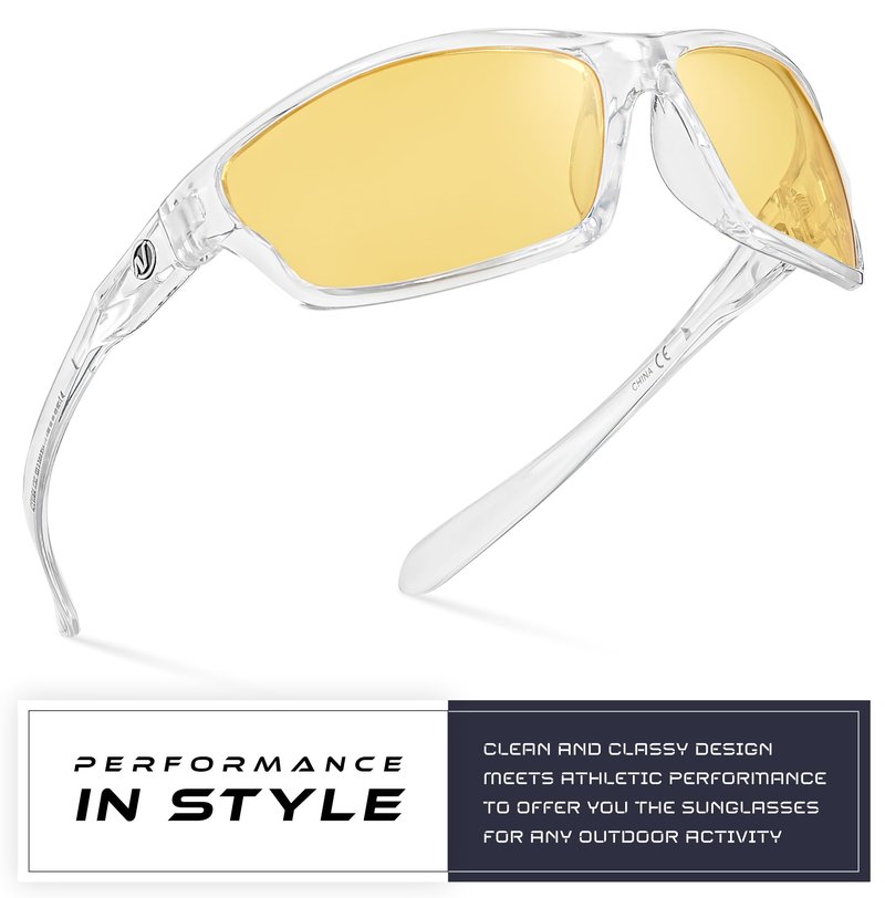 Nitrogen Polarized Wrap Around Sport Sunglasses for Men Women UV400 Driving Fishing Running Sun Glasses
