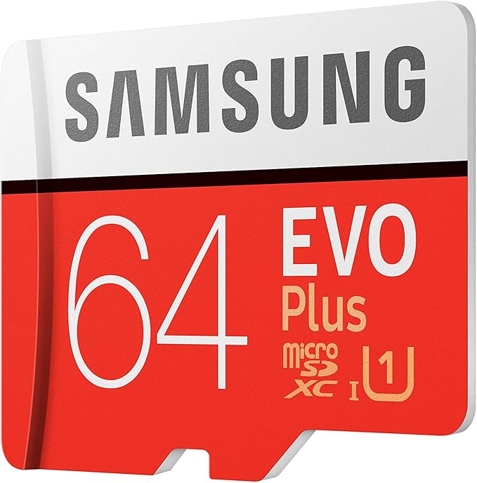 Samsung EVO Plus 64GB microSDXC UHS-I U3 100MB/s Full HD & 4K UHD Memory Card with Adapter (MB-MC64HA)