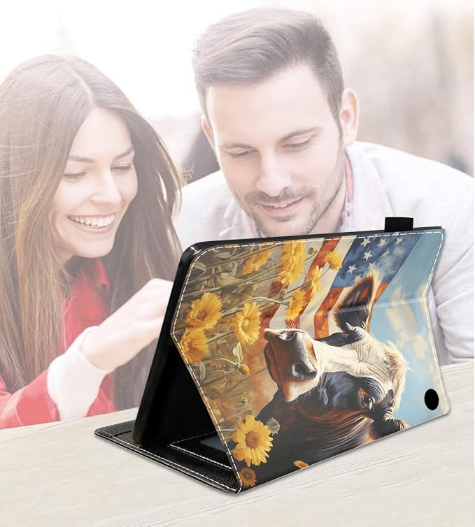 Case for Amazon Kindle Fire HD 8/Fire HD 8 Plus Tablet (12th/10th Generation 2024/2022/2020 Release) Slim PU Leather Cover with Card Slot &amp Auto Wake/Sleep African American Women
