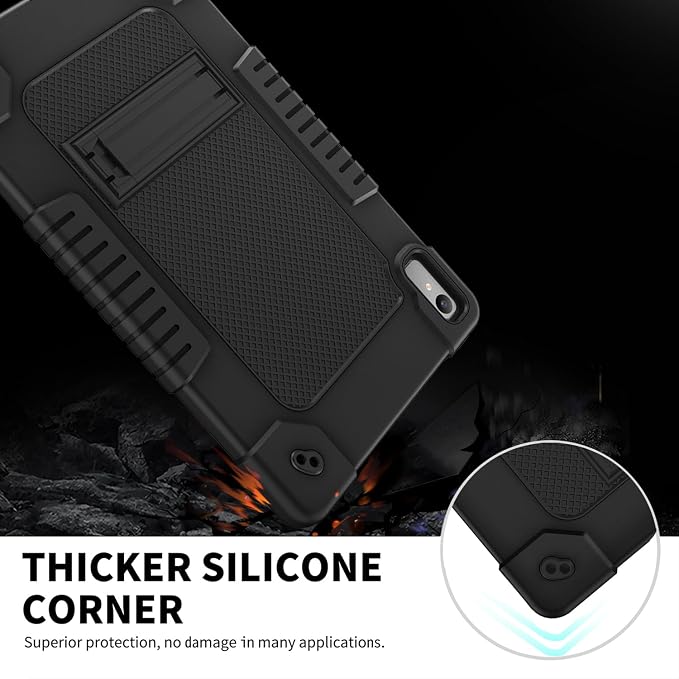 for Lenovo Tab P11 2nd Gen Tablet CaseHeavy Duty Shockproof Built in Kickstand Protective Cover for Lenovo Tab P11 Gen 2 11.5 inch TB350FU/TB350XU (Black)