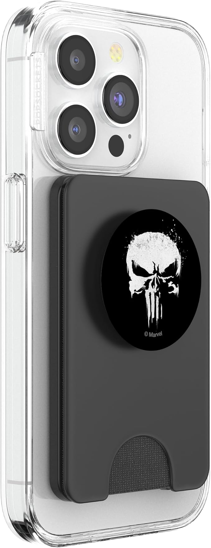 Marvel The Punisher White Ink Splatter Skull Logo PopSockets Adhesive PopGrip