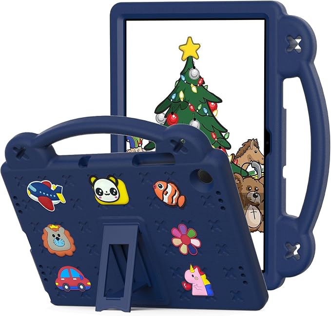YRH Case for Galaxy Tab A9 Plus/Tab A11 Plus 11'' EVA Shockproof Cover for Samsung A9+ Plus / A11+ Plus Tablet Case with Stand Handle Figures Dark Blue