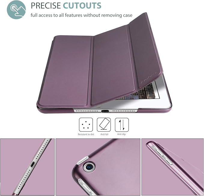 ProCase Smart Case for iPad mini 1 2 3(Model: A1432 A1454 A1455 A1489 A1490 A1491 A1599 A1600) Slim Lightweight Stand Cover with Translucent Frosted Back Support Auto Sleep/Wake -Grey