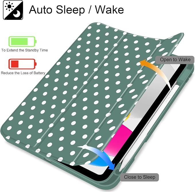 Tuiklol for iPad 10.2 inch 9th / 8th / 7th Gen 2021 2020 2019 Release Case | Built in Pencil Holder - TPU Protection Trifold Stand Stand Clear Back Tablet Cover With Auto Wake/Sleep Blue berries