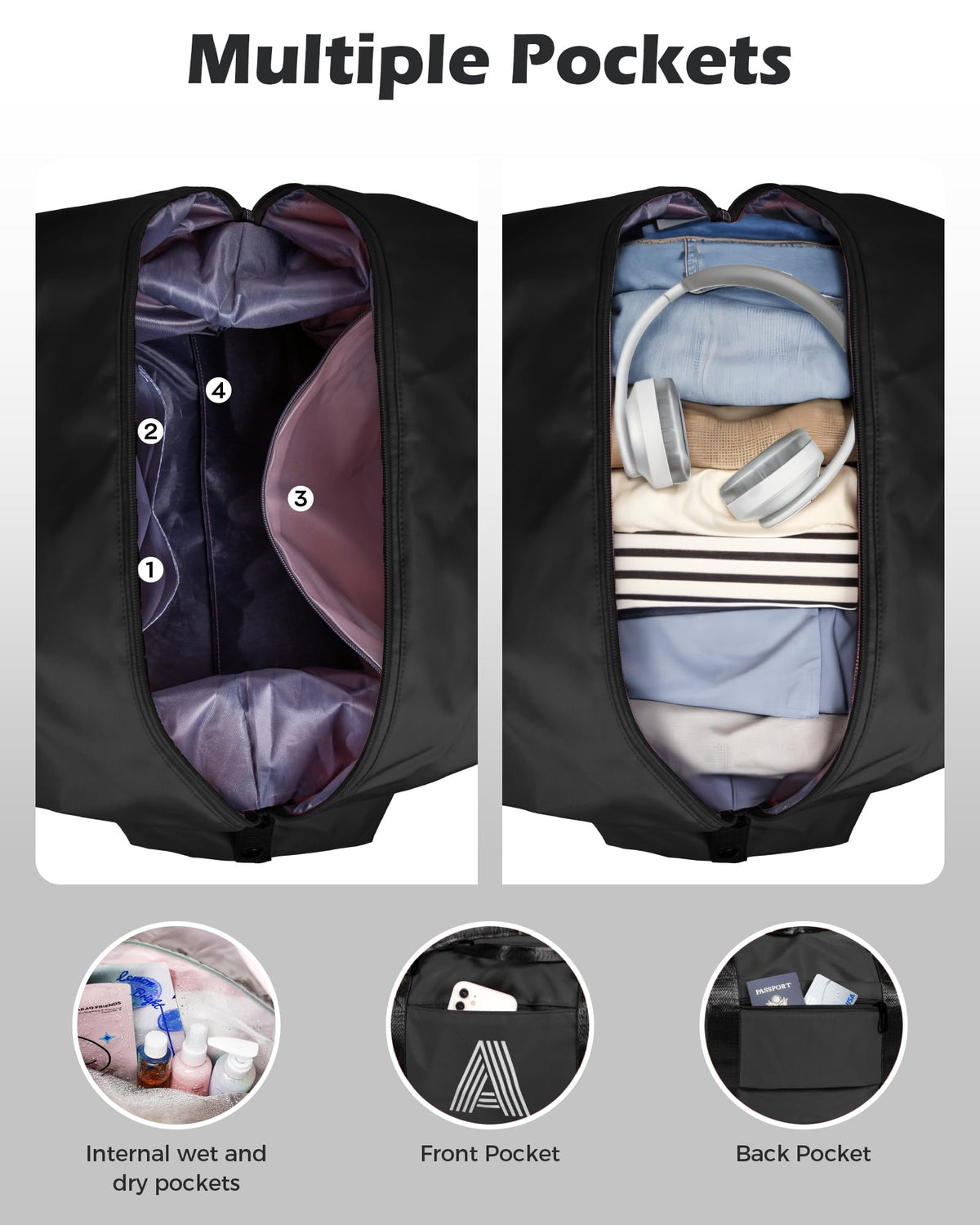 Vogewood Gifts for Daughter, Initial Travel Duffel Bags, Sports Bags