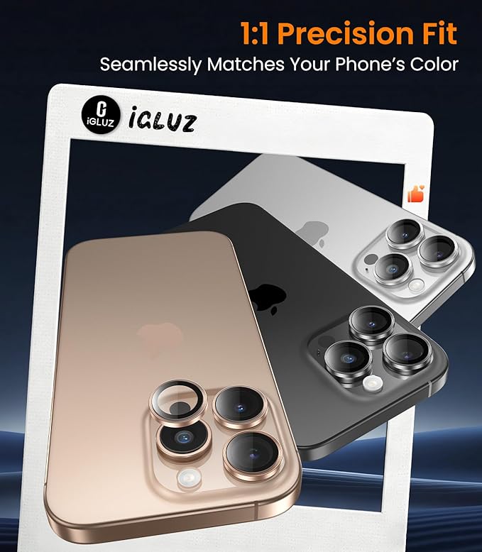 iGluz 2 Pack Anti-Reflection Camera Lens Protector for iPhone 17/16/16 Plus [98% Transmittance][1-Step Installation][Strong Adsorption] 9H Shatterproof Tempered Glass-Black