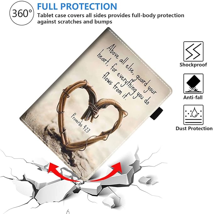 Case for All-New Amazon Kindle Fire 7 Tablet (7 Display 12th Generation 2022 Release) Premium PU Leather Stand Cover with Smart Auto Wake American Flag and Cross