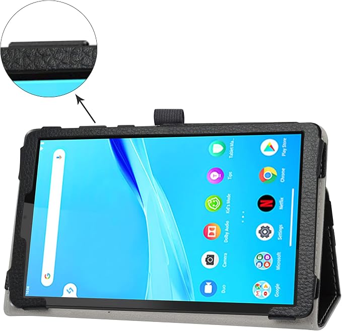 Bige for Lenovo Tab M8 FHD (2nd Gen) CasePU Leather Folio 2-Folding Stand Cover for Lenovo Tab M8 FHD (2nd Gen) TB-8705F 8 Tablet(Only fit Lenovo TB-8705F)Black