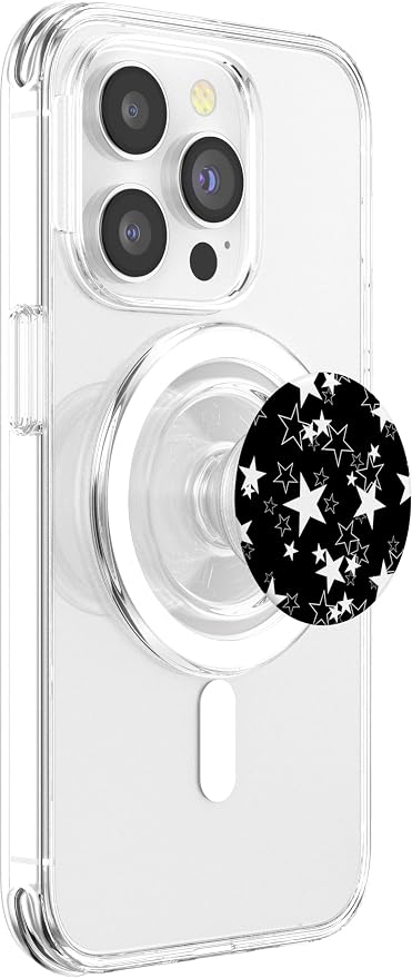 Pop Sockets Grip Stand Black Stars White PopSockets Adhesive PopGrip
