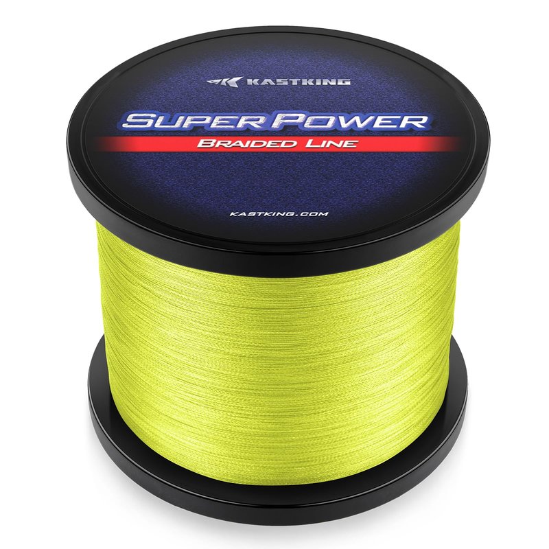 KastKing Superpower Braided Fishing Line, Yellow, 15 LB, 300+27 Yds