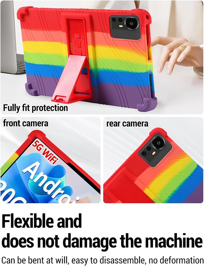 for Bnegynng CP31M 10 inch Tablet Protective case Shockproof Lightweight Silicone Protective Cover with Stand Child-Friendly Protection Easy to Clean DesignBlack