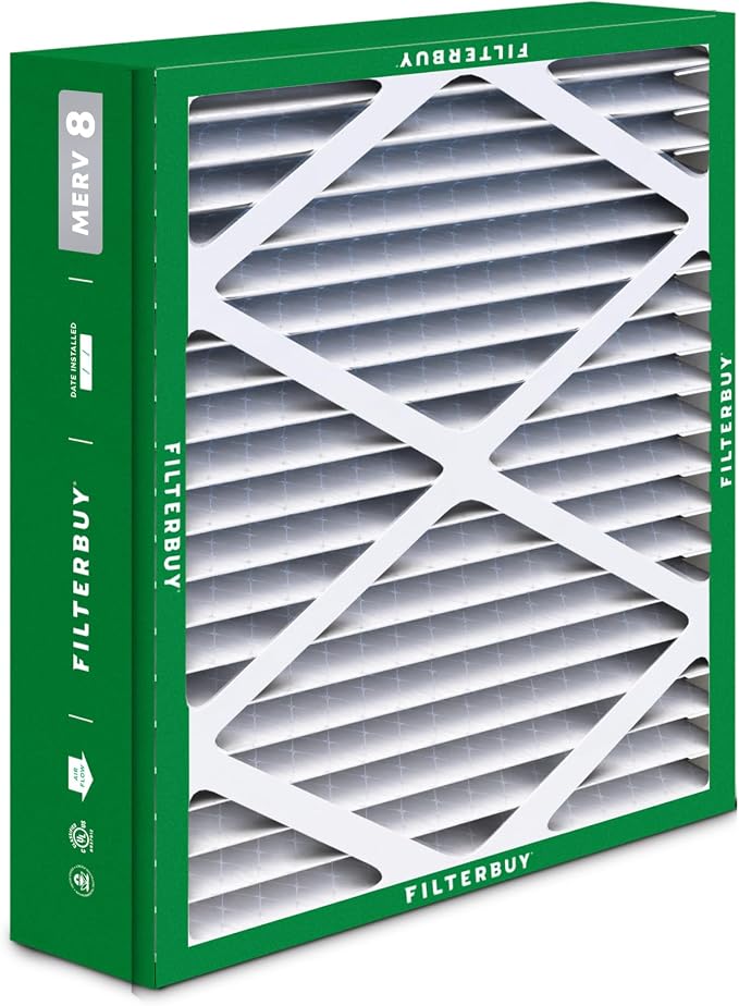 Filterbuy 21x21.5x5 Air Filter MERV 8 Essential Dust & Allergy Defense