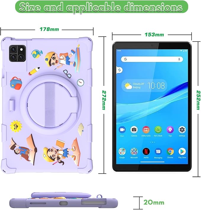 Case for Winsing Android Tablet 10 inch/TabneraX UTbook Tablets Kids Friendly Soft Silicone Adjustable Rotating Stand Cover for Callsky-Tab Ctab 10 10.1“ Tablets (Pink)