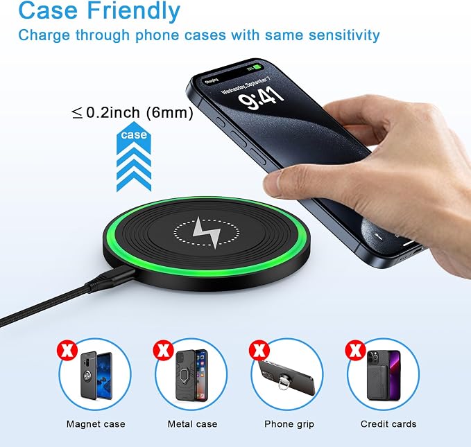 Pixel 10 Pro Fold Wireless Charger for Google Pixel 10 Pro10 Pro XL10 Pro Fold109a9 Pro9 Pro XL9 Pro Fold98a8 Pro87a7 Pro76 Pro15W Fast Wireless Charging Pad Android Dock+QC3.0 Adapter