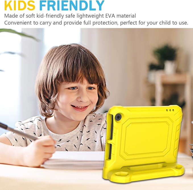 Kids Case for Amazon Fire 7 Tablet Case (12th Generation 2022)Blue | Lainergie Lightweight Easy to Carry Shockproof Kids Friendly Durable Hight Quality EVA Material Cover with Handle Stand