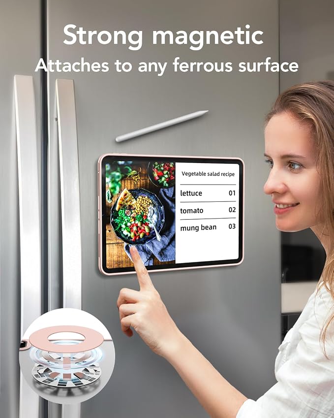 iPad Air 5th Generation Magnetic Case 2022 / iPad Air 4th 2020 Case Double-Layer Magnetic Folio Cover with Multiple Angles and Pencil Charging Support Premium PU Leather(Black)