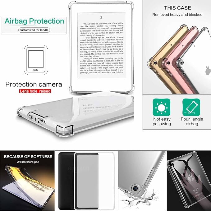 Clear Case for All-New Amazon Kindle Fire Max 11 Tablet (13th Generation 2023 Release) 11 Slim Lightweight Shell Transparent Soft TPU Back Shockproof Crystal Reinforced Corner Cover Clear