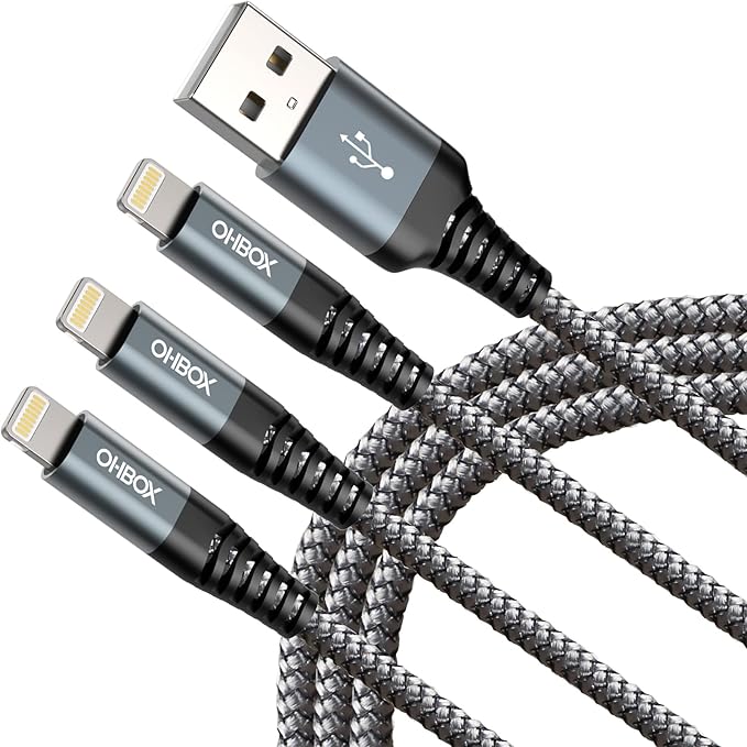 iPhone Charger Cable 6FT USB to Lightning Cable 3Pack Braided USB iPhone Charger Fast Charging Cable iPhone Cord Compatible with iPhone 14/13/12/11/Pro/Max/Mini/X/Plus/8/7/6/5S/SE/Plus/iPad and More