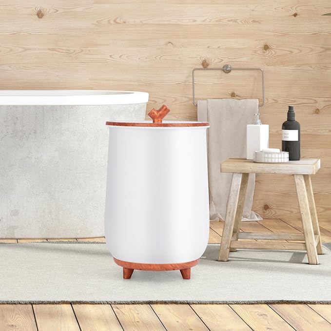 Tangkula Towel Warmer Bucket, 23L Large Luxury Bucket-Style Towel Warmer w/Fragrant Disc Holder, ETL Certified Bath Heater w/3-Level Heating, 20/40/60/90 Min Timer & Auto Shut Off