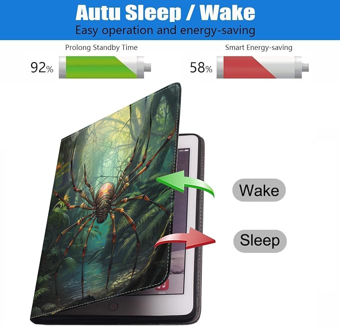 Case for iPad 6th/5th Generation (2018 2017 Model 9.7 Inch) iPad Air 2/Air 1 (9.7 Inch) Slim PU Leather Stand Folio Cover with Auto Wake Sleep African Woman Wolf