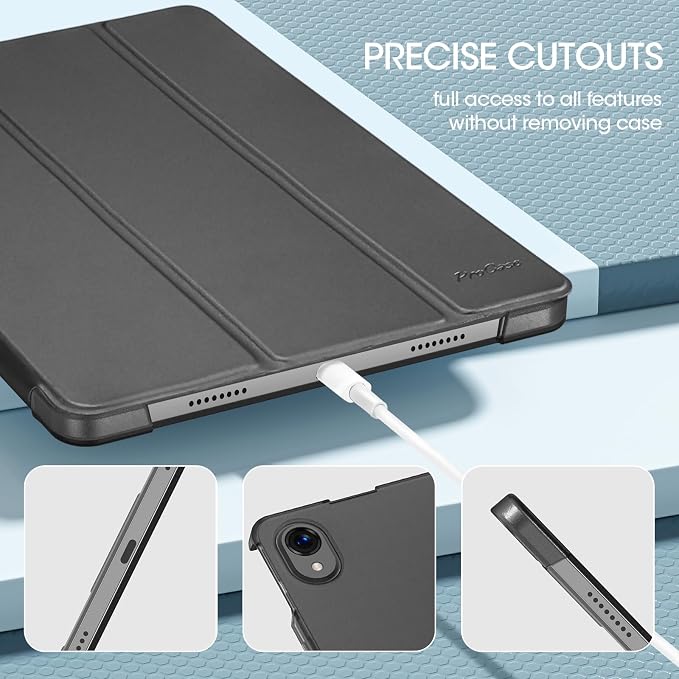 ProCase for Onn. 11 Inch Tablet Pro 2024 Case -Black | Slim Stand Hard Back Shell Protective Smart Cover for Onn. 11” Tablet Pro 2024 Model