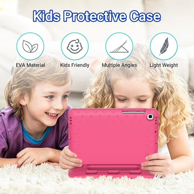 Kids Case for Samsung Galaxy Tab S6 Lite 10.4 Inch with S Pen Holder Black | Fits 2024/2020/2022 Released Shockproof EVA Lightweight Foldable Handle Stand Washable Kids-Friendly