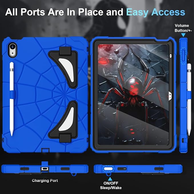 Auizotl Case for iPad (A16) 11'' 11th/10th Generation 10.9'' 2025/2022iPad Case 10th Generation with Screen ProtectorHeavy Duty Shockproof Cover for i Pad 11.0/10.9 InchBlack