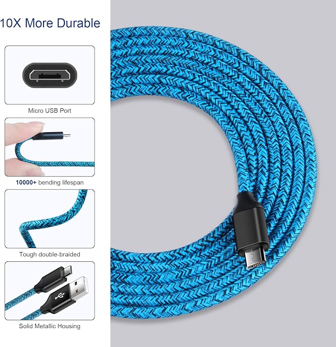 Android Phone Fast ChargerQuick3.0 USB Fast Wall Charger Plug Micro USB Cable 6FT Compatible for Samsung Galaxy J3 J5 J7 J8 S7 S6 A10 A02 A6 A01 LG Stylo 2 3 Plus Moto G/X/E E4 E5 E6s E7 G5 Plus