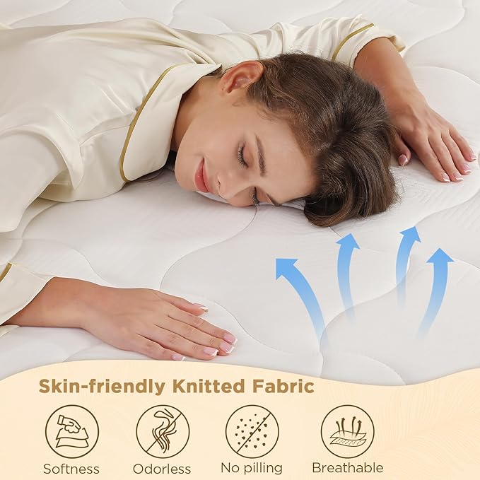 Hybrid Queen Size Mattress, 12 Inch-Medium Firm Feel, Mattress in a Box, Individual Pocketed Springs for Motion Isolation, Cooling & Soft Fabric, Pressure & Back Pain Relief, Strong Edge Support