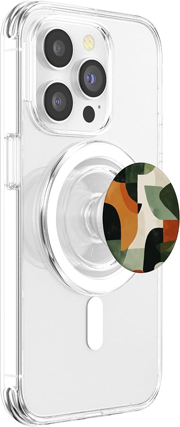 Mid-Century Abstract Design Burnt Orange and Olive Green PopSockets PopWallet for MagSafe